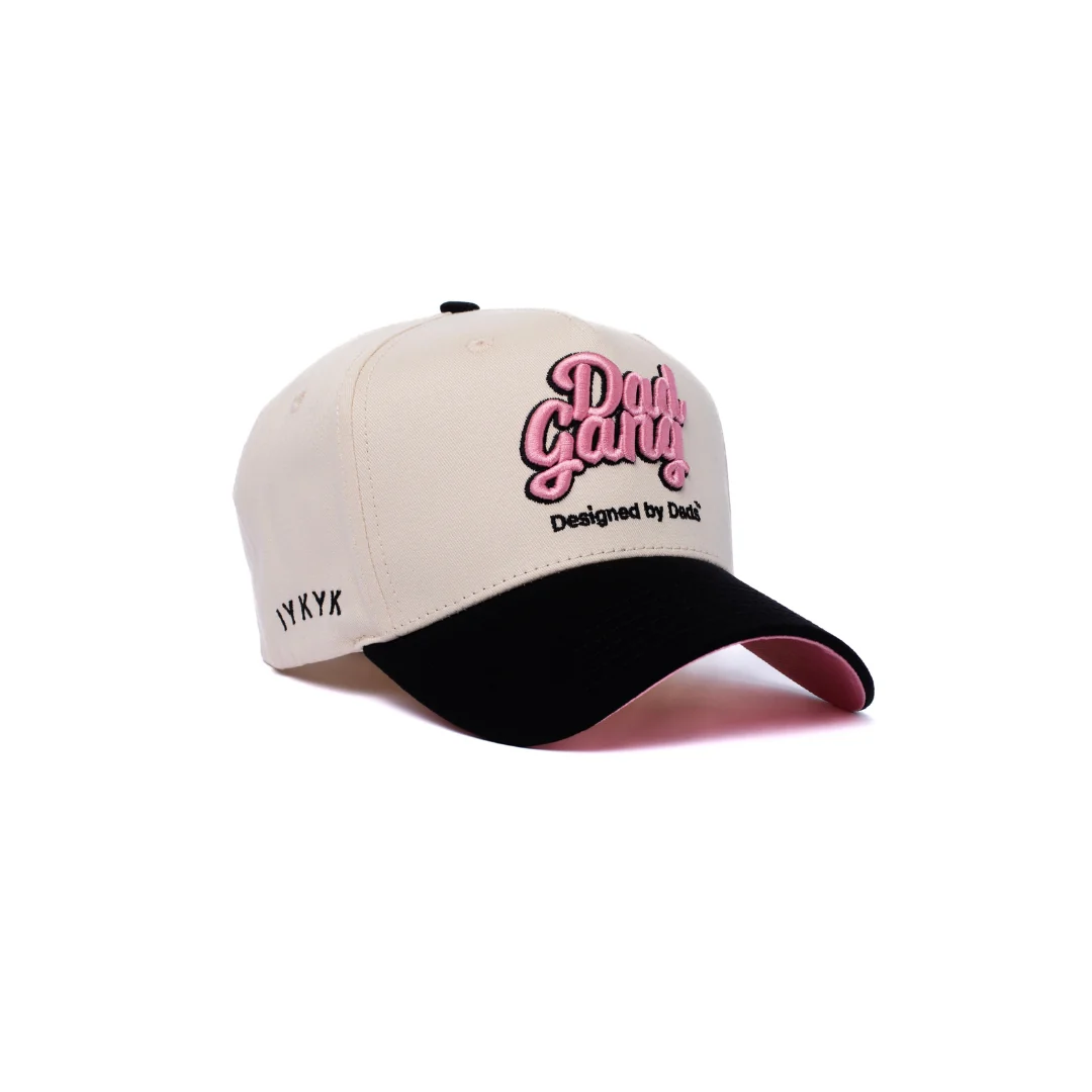Dad Gang Logo Hat - Pink & Cream - Image 2