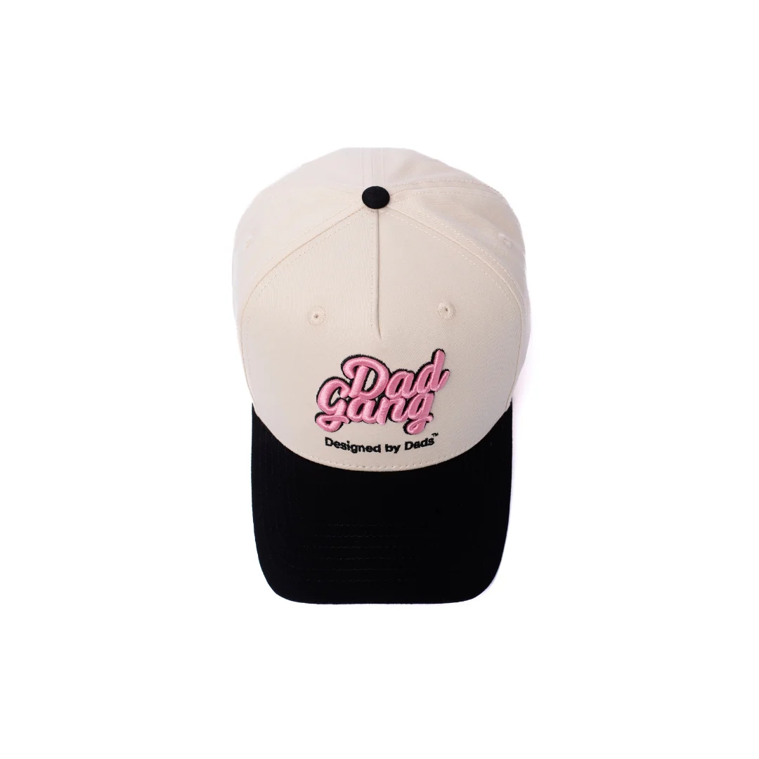 Dad Gang Logo Hat - Pink & Cream - Image 3