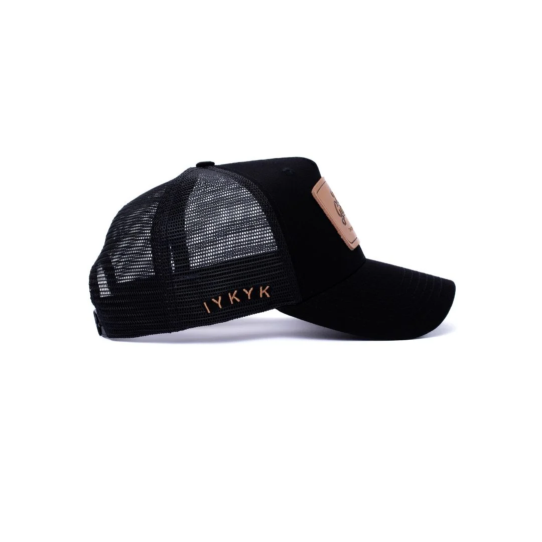 Leather Patch Trucker - Black/Brown - Image 8