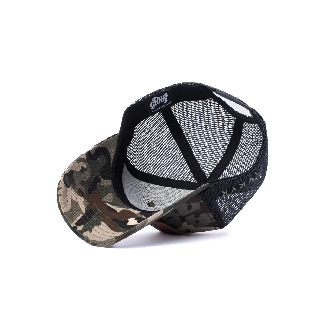 Leather Patch trucker - Black/Camo - Image 4