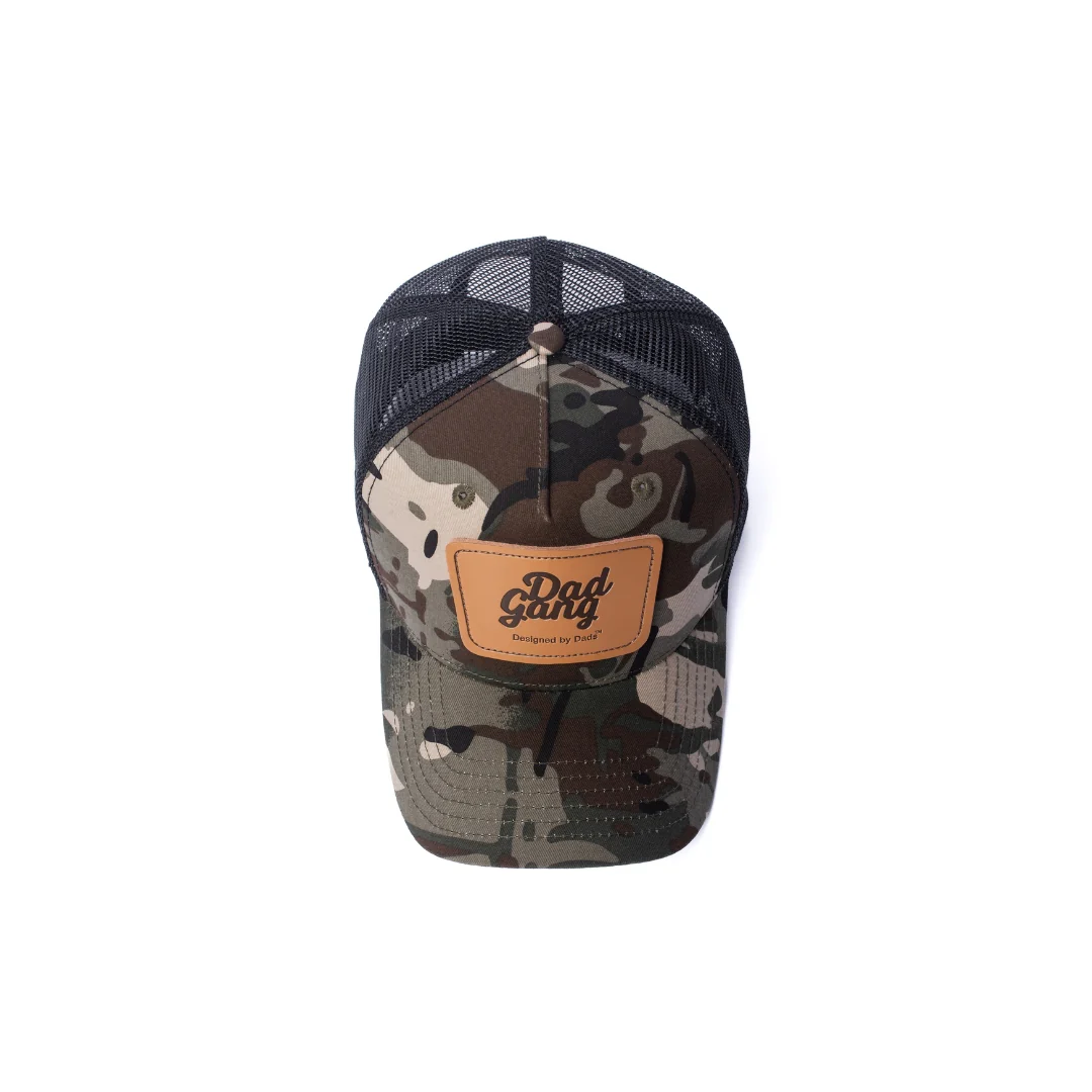Leather Patch trucker - Black/Camo - Image 5